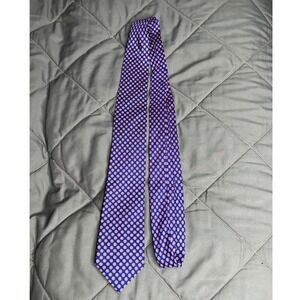 IZOD Mens Silk Necktie - Blue, Red, White Medallion Geometric Pattern Silk Tie